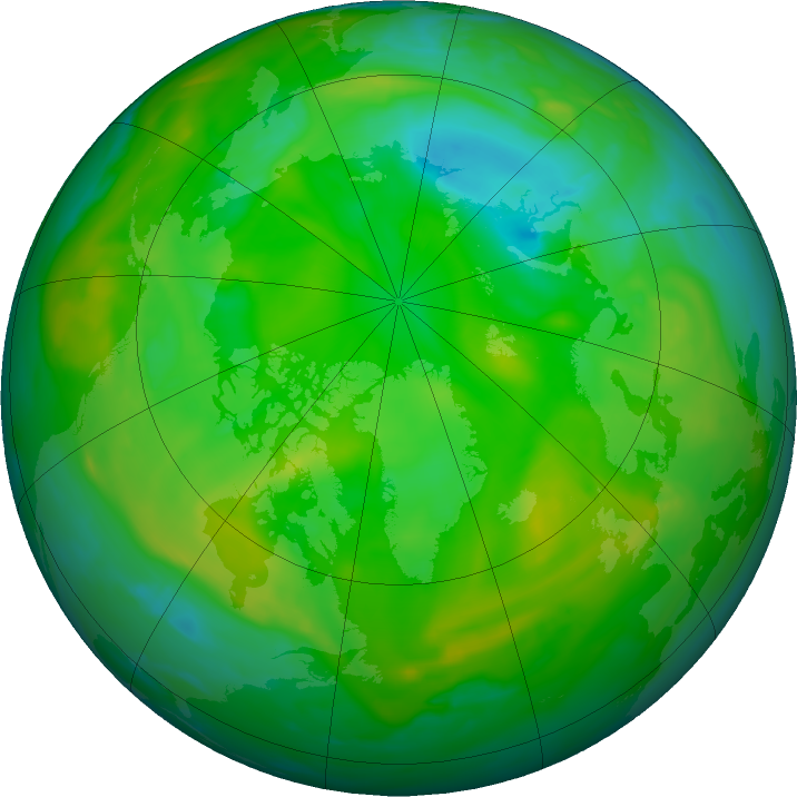 Arctic ozone map for 20 July 2019